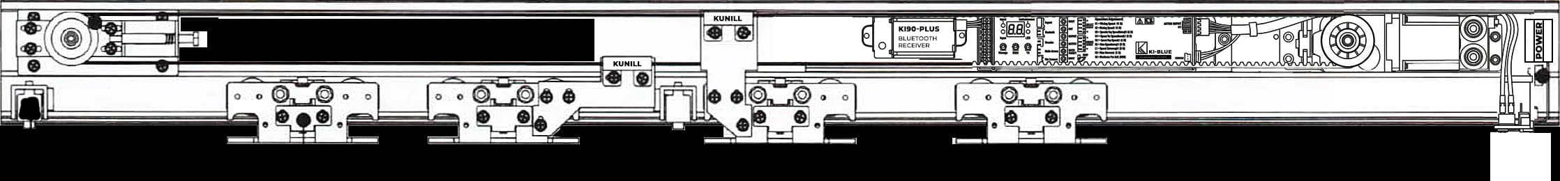KUNILL wireframe ระบบประตูอัตโนมัติ โครงสร้างภายใน