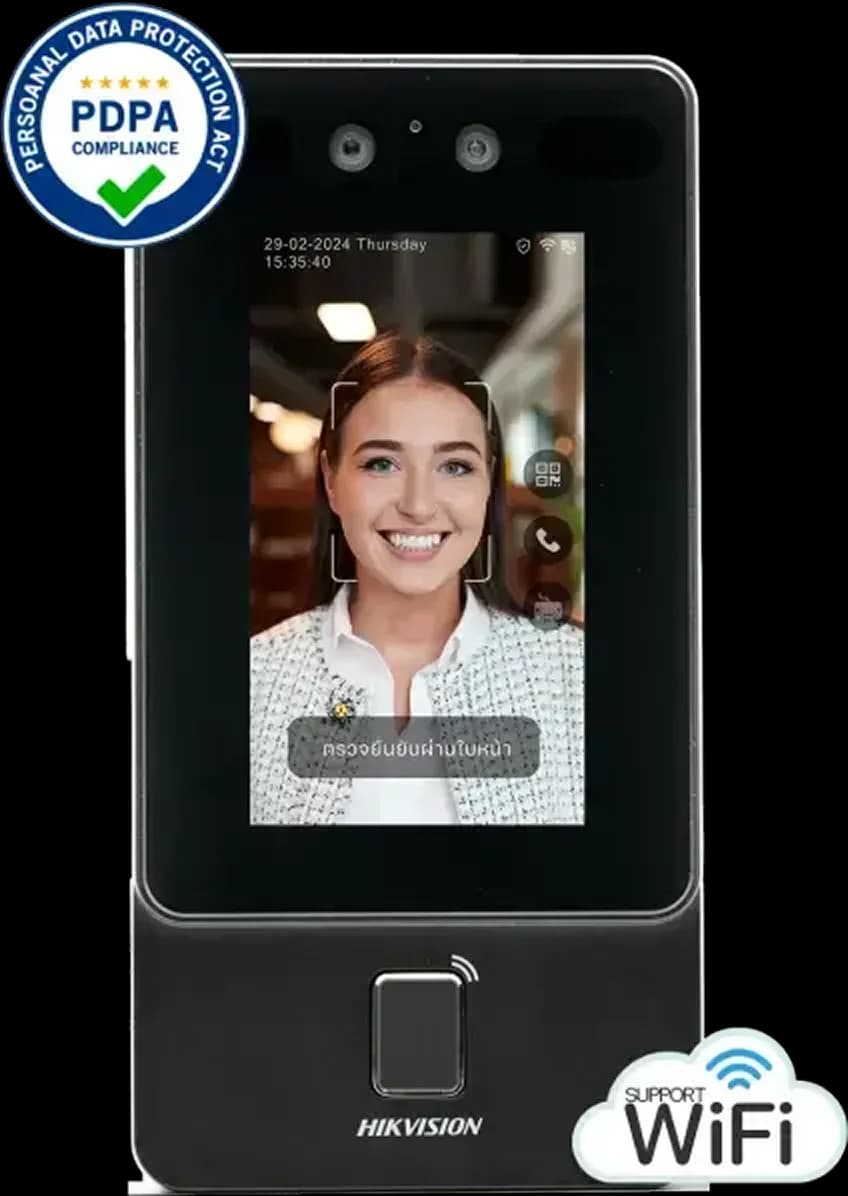 H342 เครื่องสแกนใบหน้า HIKVision ติดตั้งควบคุมประตู